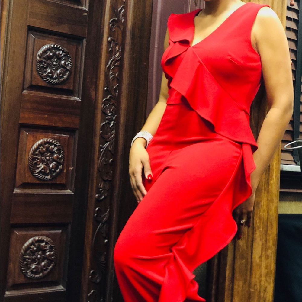 R&M Richards red pants jumpsuit